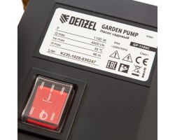 Садовый поверхностный насос GP1100C, 1100 Вт, 4500 л/ч, подъем 46 м, чугун Denzel-foto7