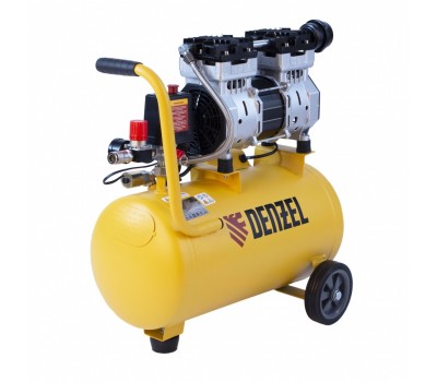 Компрессор DLS950/24 безмаслянный малошумный 950 Вт, 165 л/мин, ресивер 24 л Denzel