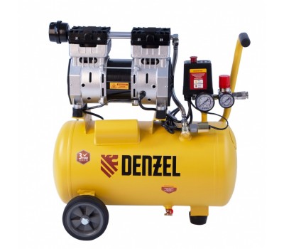 Компрессор DLS950/24 безмаслянный малошумный 950 Вт, 165 л/мин, ресивер 24 л Denzel