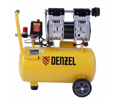 Компрессор DLS950/24 безмаслянный малошумный 950 Вт, 165 л/мин, ресивер 24 л Denzel