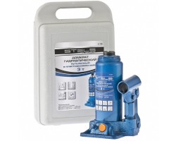 Домкрат гидравлический бутылочный, 3 т, H подъема 178-343 мм, в пластиковом кейсе Stels