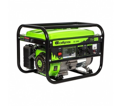 Генератор бензиновый БС-2800, 2.5 кВт, 230В, четырехтактный, 15 л, ручной стартер Сибртех