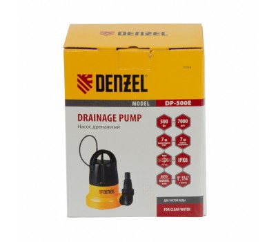 Дренажный насос DP500E, 500 Вт, подъем 7 м, 7000 л/ч Denzel