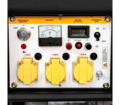 Генератор дизельный DD6300Е, 5.0 кВт, 220 В/50 Гц, 15 л, электростартер Denzel