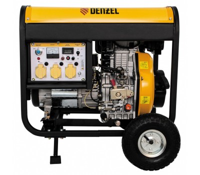 Генератор дизельный DD6300Е, 5.0 кВт, 220 В/50 Гц, 15 л, электростартер Denzel