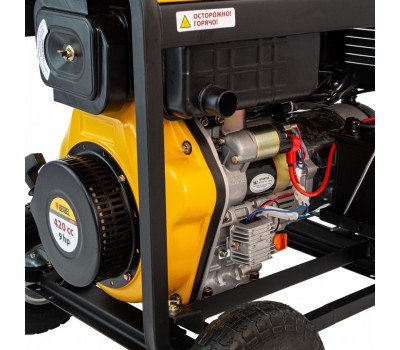 Генератор дизельный DD6300Е, 5.0 кВт, 220 В/50 Гц, 15 л, электростартер Denzel