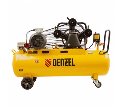 Компрессор воздушный BCW3000-T/100, ременный привод, 3.0 кВт, 100 литров, 520 л/мин Denzel
