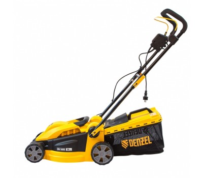 Газонокосилка электрическая GM-1600, 1600 Вт, ширина 36 см, 3 уровя, травосборник 35 л. Denzel