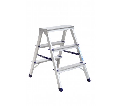 Стремянка Алюмет 3 ступени двухсторонняя алюминиевая