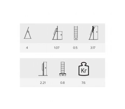Стремянка Алюмет профи 4 ступени