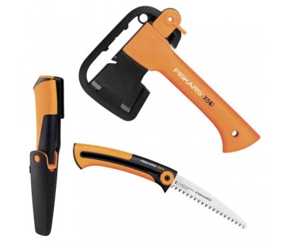 Набор FISKARS универсальный топор Х5+пила+универсальный нож