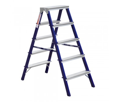 Стремянка Алюмет 5 ступеней двухсторонняя стальная