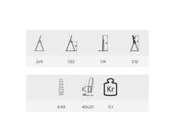 Стремянка Алюмет 5 ступеней двухсторонняя стальная-foto2