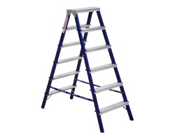 Стремянка Алюмет 6 ступени двухсторонняя стальная (MD8206)