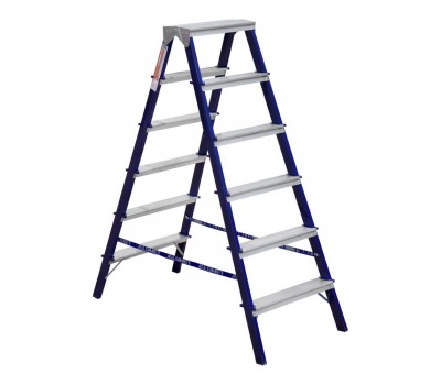 Стремянка Алюмет 6 ступени двухсторонняя стальная (MD8206)