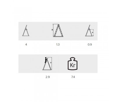 Стремянка Алюмет 4 ступени стальная