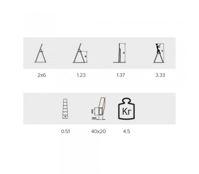 Стремянка Алюмет 6 ступеней двухсторонняя алюминиевая