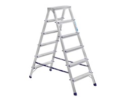Стремянка Алюмет 6 ступеней двухсторонняя алюминиевая