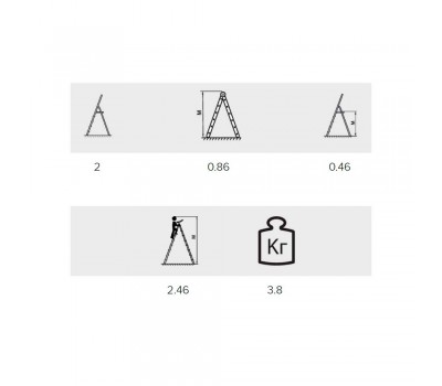 Стремянка Алюмет 2 ступени стальная