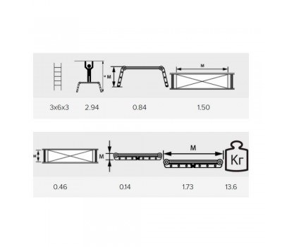 Подмости Алюмет 3*6*3 алюминиевые (SM 363)