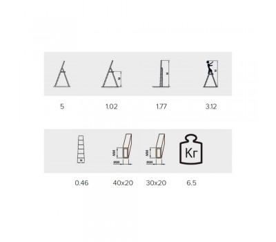 Стремянка Алюмет 5 ступеней стальная оцинкованная