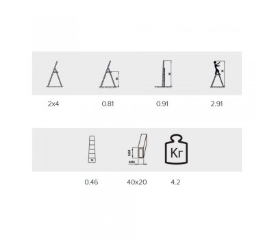 Стремянка Алюмет 4 ступени двухсторонняя стальная