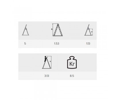Стремянка Алюмет 5 ступени стальная