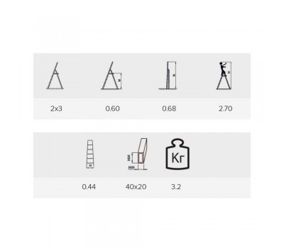 Стремянка Алюмет 3 ступени стальная двухсторонняя