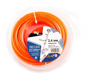 Леска для триммера RedVerg d 2,4мм (15м) квадратная Леска для триммера RedVerg d 2,4мм (15м) квадратная