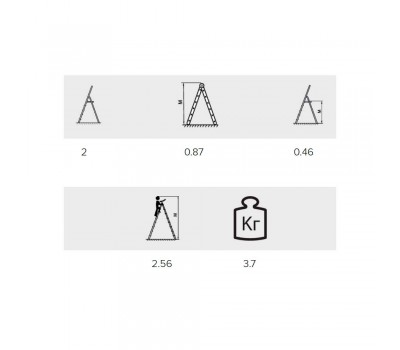 Стремянка Алюмет 2 ступени (МК802С)