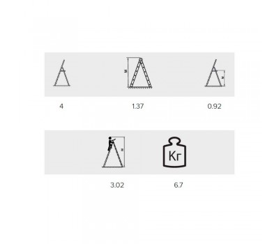 Стремянка Алюмет 4 ступени (МК804С)