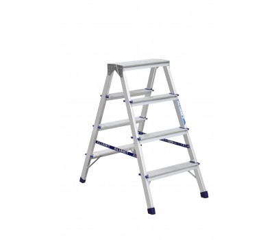 Двухсторонняя стремянка алюминиевая 7204 Алюмет