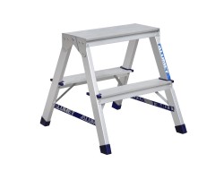 Стремянка Алюмет 2 ступени двусторонняя алюминиевая (7202)