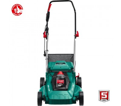 Электрическая газонокосилка Зубр ГСЦ-42-2000 Электрическая газонокосилка Зубр ГСЦ-42-2000