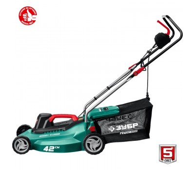 Электрическая газонокосилка Зубр ГСЦ-42-2000 Электрическая газонокосилка Зубр ГСЦ-42-2000