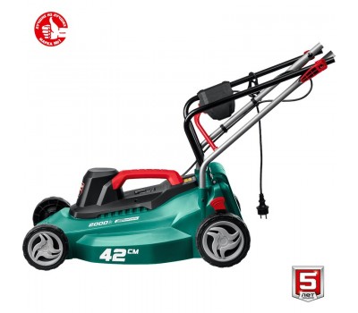 Электрическая газонокосилка Зубр ГСЦ-42-2000 Электрическая газонокосилка Зубр ГСЦ-42-2000