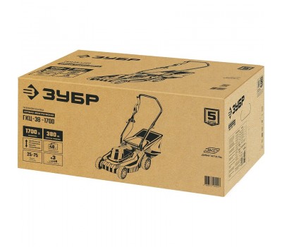 Электрическая газонокосилка Зубр ГСЦ-38-1700 Электрическая газонокосилка Зубр ГСЦ-38-1700
