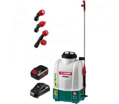 Аккумуляторный опрыскиватель (10 л бак; 1 АКБ 4Ач) Зубр ОПЛ-10-41
