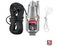 Насос вибрационный Родничок-В с верхним забором воды 40 м провод Зубр НВВ-40-foto4