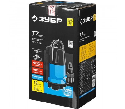 Насос дренажный Зубр НПГ-Т7-400 серия ПРОФЕССИОНАЛ Насос дренажный Зубр НПГ-Т7-400 серия ПРОФЕССИОНАЛ