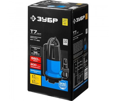 Насос дренажный Зубр НПГ-Т7-550 серия ПРОФЕССИОНАЛ Насос дренажный Зубр НПГ-Т7-550 серия ПРОФЕССИОНАЛ