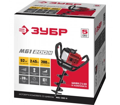 Мотобур (бензобур) ЗУБР МБ1-200
