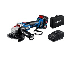 Аккумуляторная бесщеточная угловая шлифмашина Зубр AB-125-41