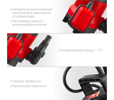 Насос дренажный ЗУБР НПГ-М1-750 серия МАСТЕР