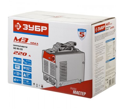 Сварочный инвертор ММА Зубр ЗАС-М3-220 серия МАСТЕР