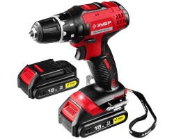 Дрель-шуруповерт 2 АКБ Зубр ДА-18-2-Ли КНМ2 серия МАСТЕР