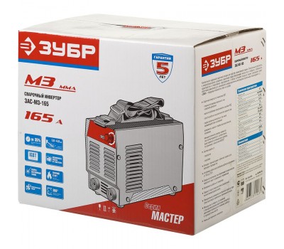 Сварочный инвертор ММА Зубр ЗАС-М3-165 серия МАСТЕР