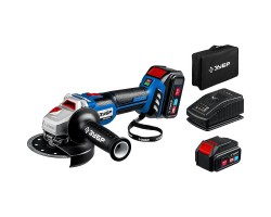 Аккумуляторная бесщеточная угловая шлифмашина Зубр AB-125-42