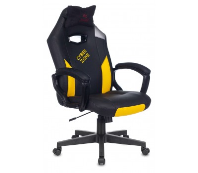 Кресло игровое Zombie HERO CYBERZONE черный/желтый эко.кожа с подголов. крестовина пластик