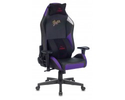Кресло игровое Zombie HERO JOKER PRO черный/фиолетовый эко.кожа с подголов. крестовина пластик